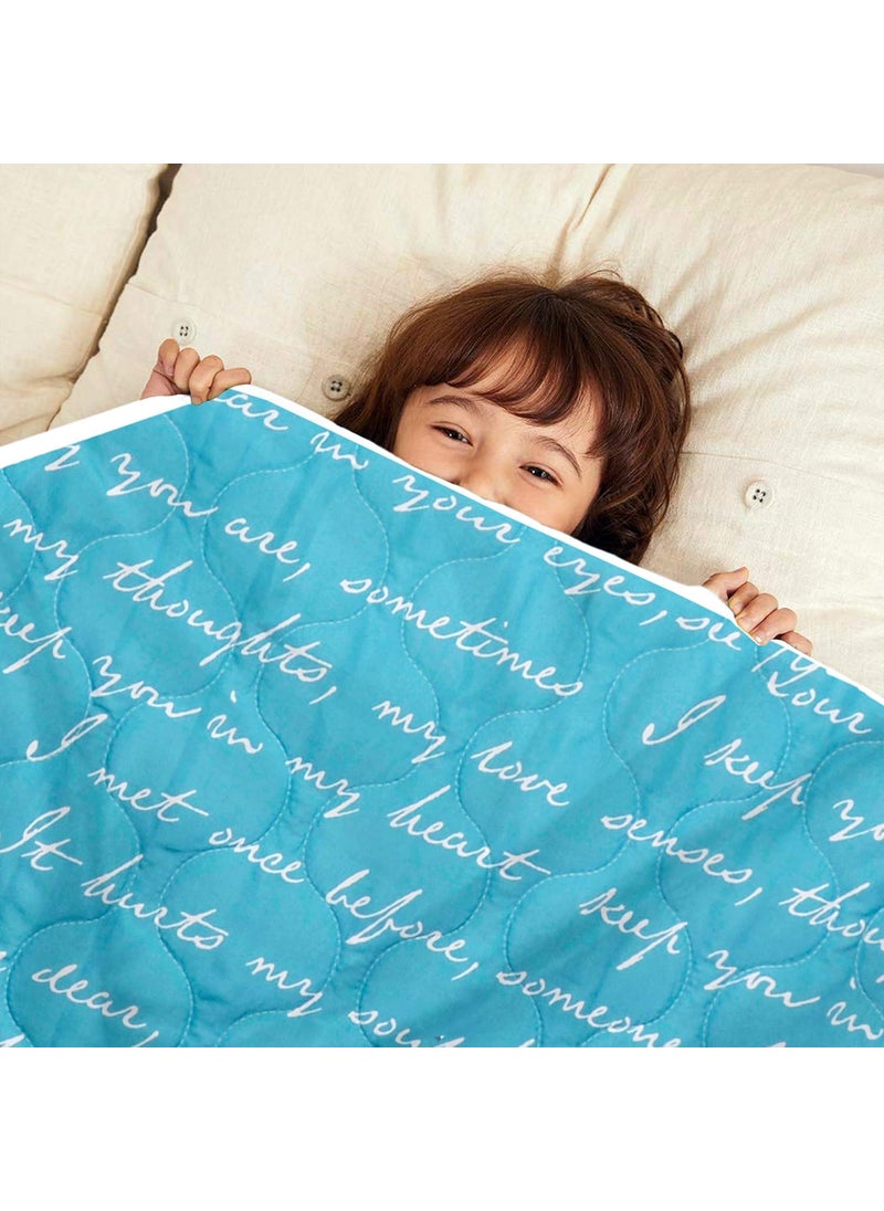 Divine Casa 120 GSM Microfiber Reversible Kids Single Bed Comforter UltraSoft Toddler Blanket Lightweight Cozy AllSeason Bedding for Babies Kids 135 x 100 cm Blue Topaz