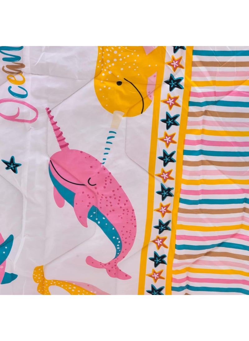 COZY FURNISH Babies Kids Super Soft All Season Use Reversible Kids Comforter Blanket 150 GSM08 YearsSize L60 Inches W 45 Inches cotton pink yellow