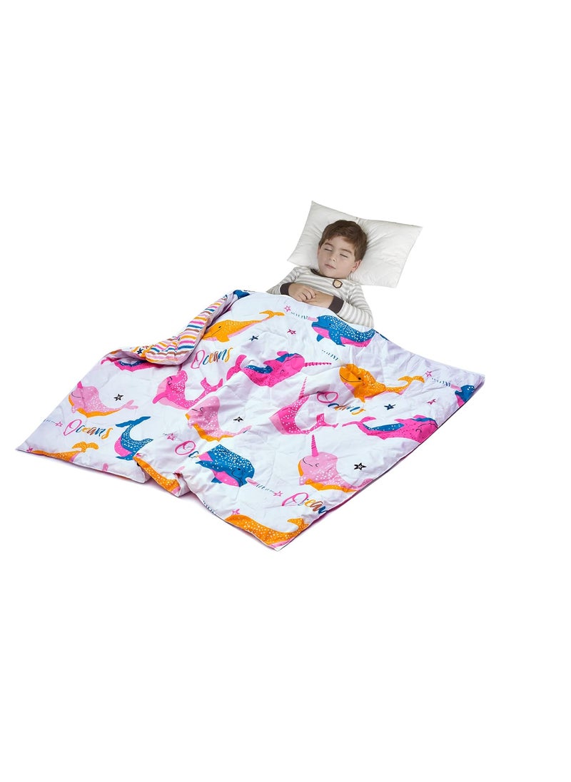 COZY FURNISH Babies Kids Super Soft All Season Use Reversible Kids Comforter Blanket 150 GSM08 YearsSize L60 Inches W 45 Inches cotton pink yellow