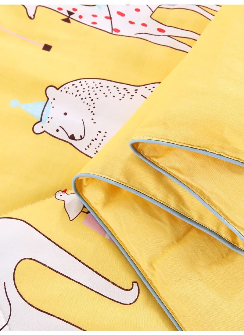 URBAN DREAM Kids Animal Party Print Yellow and White Comforter