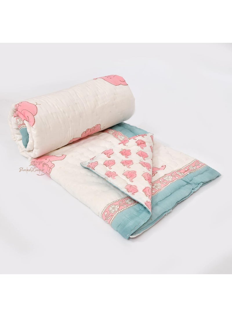 AUROSTYLE Organic 100 Cotton Baby Quilt Ac Blanket Comforter 100 150cm 05 Years Design 2