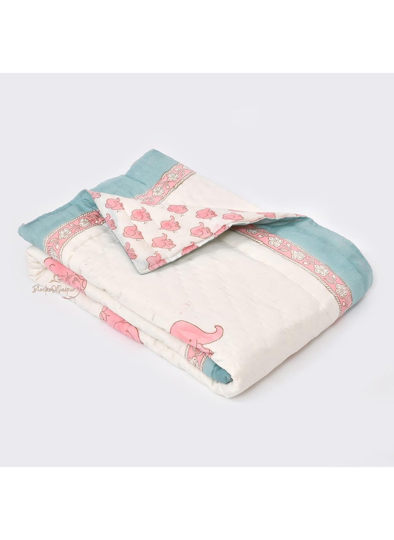 AUROSTYLE Organic 100 Cotton Baby Quilt Ac Blanket Comforter 100 150cm 05 Years Design 2