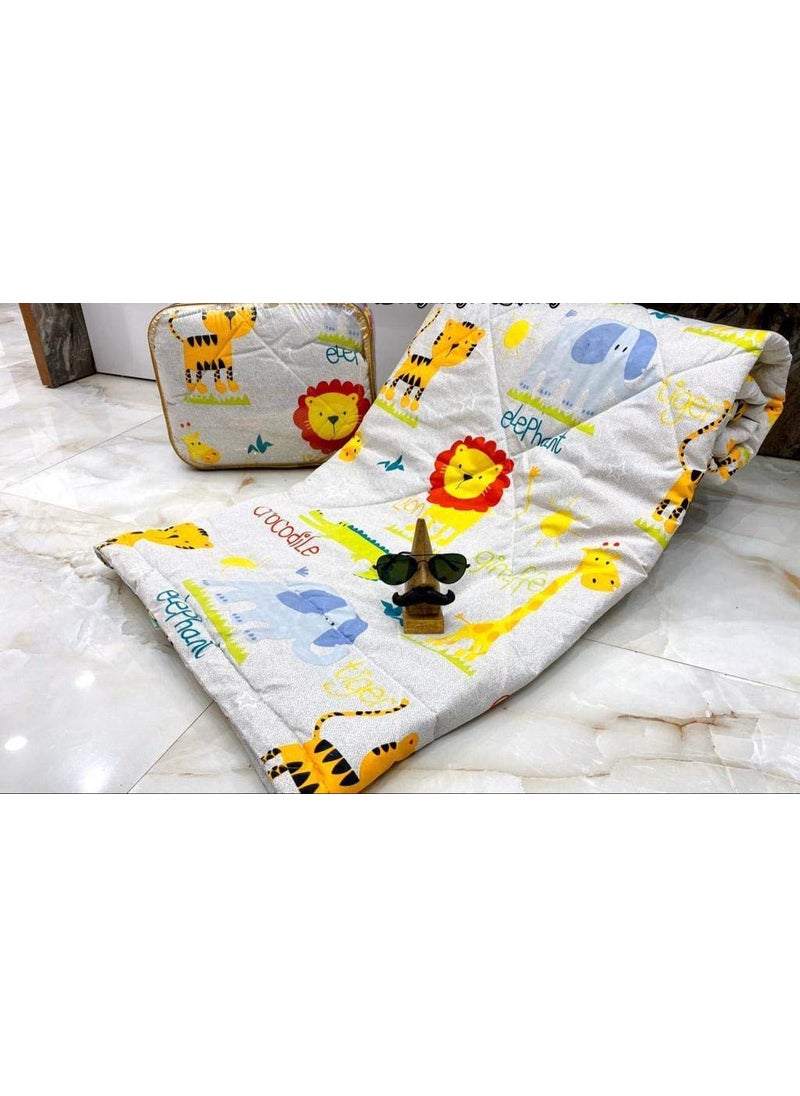 SHAKUMBHARI FAB Glace Cotton Ultrasoft Comforter Single Bed Kids FRUFRU Comforter 60X100 inchesPack of 1 Multicolor