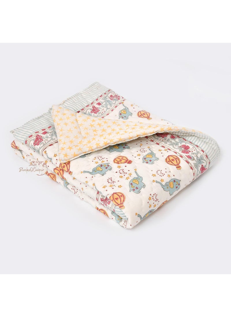 WORLDNEX Organic 100 Cotton Baby Quilt Ac Blanket Comforter 100 150cm 05 Years Design 4