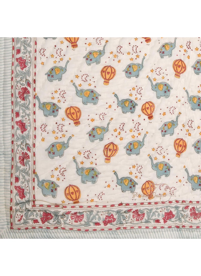 WORLDNEX Organic 100 Cotton Baby Quilt Ac Blanket Comforter 100 150cm 05 Years Design 4