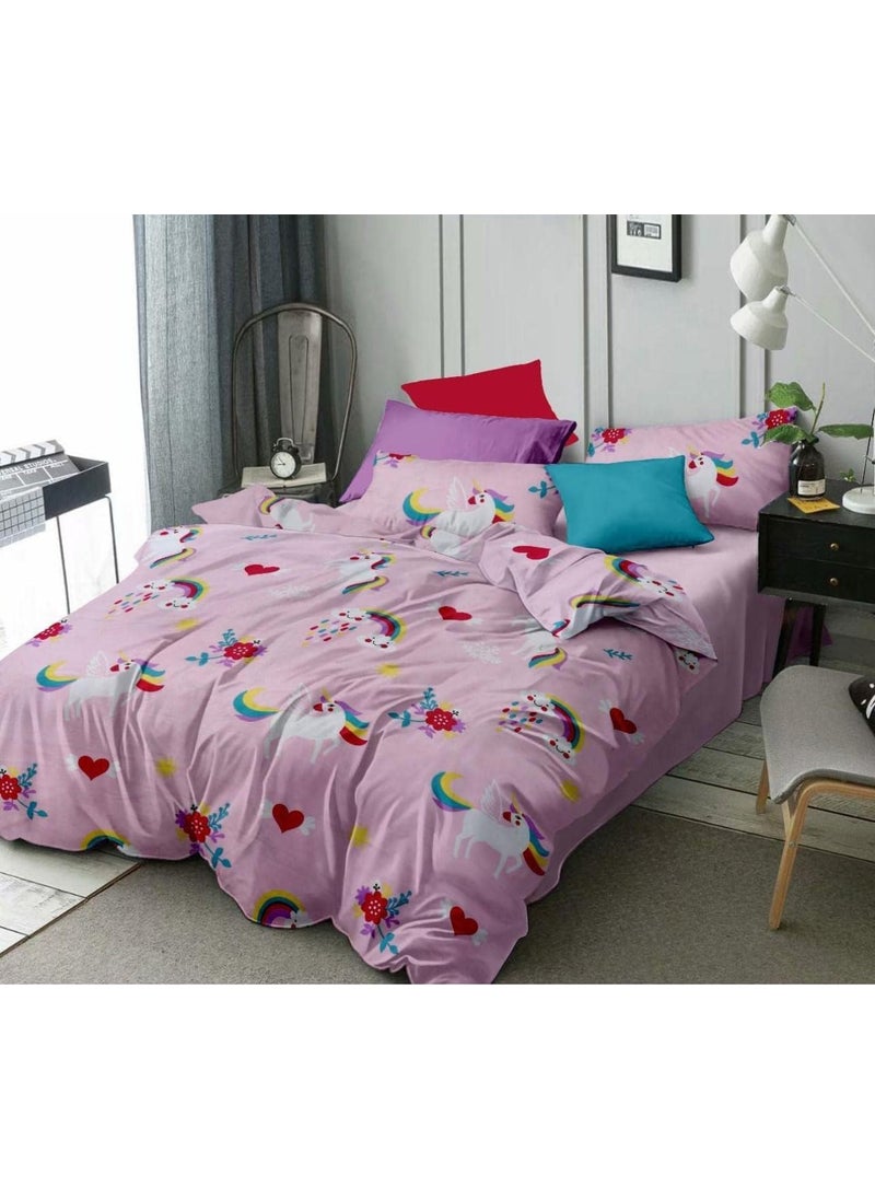 BLACK SPADE Cartoon Print Microfiber Kids ComforterAC Comforter Single Bed 60 90 inches Pink Unicorn