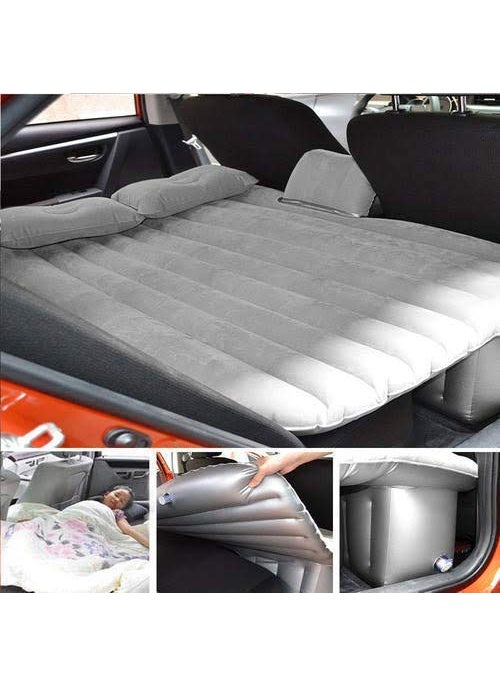 Mbuys Mall Inflatable Car Bed Mattress with Two Air Pillows Car Air Pump and Repair Kit Silver