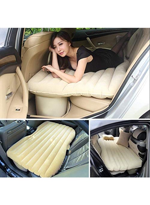 Mbuys Mall Inflatable Car Bed Mattress with Two Air Pillows Car Air Pump and Repair Kit Silver