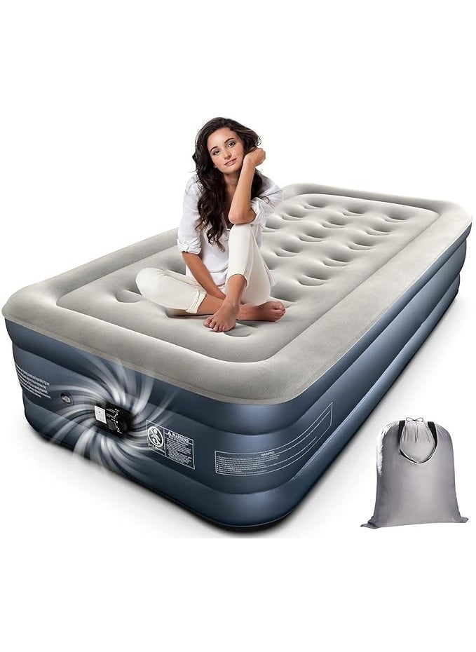 Keshmart Single Air Bed Inflatable Bed with Builtin Electric Pump 3 Mins Quick SelfInflationDeflation Guest Air Mattress Blow Up Bed for Home Portable Camping TravelMulticolor