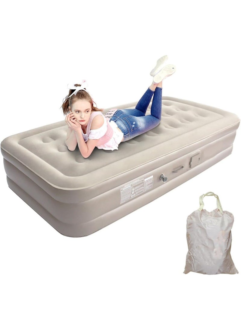 NITRAZONE Single Air Bed Inflatable Bed with Builtin Electric Pump 3 Mins Quick SelfInflationDeflation Guest Air Mattress Blow Up Bed for Home Portable Camping Travel 190x100x40cm