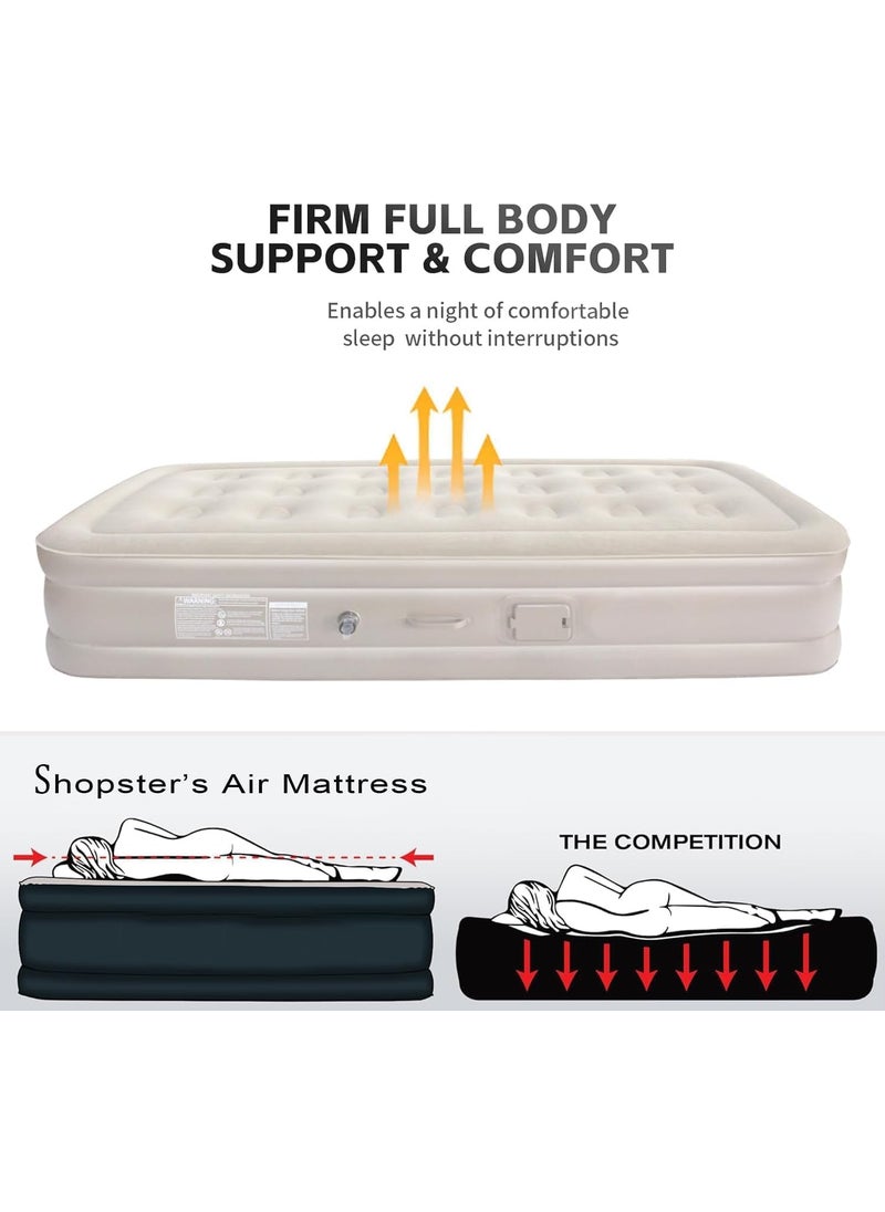 NITRAZONE Single Air Bed Inflatable Bed with Builtin Electric Pump 3 Mins Quick SelfInflationDeflation Guest Air Mattress Blow Up Bed for Home Portable Camping Travel 190x100x40cm