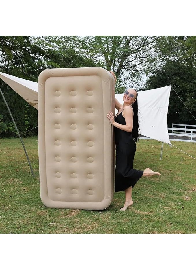 Single Air Bed Inflatable Bed with Builtin Electric Pump 3 Mins Quick SelfInflationDeflation Guest Air Mattress Blow Up Bed for Home Portable Camping Travel 190x100x40cm 250kg MAX
