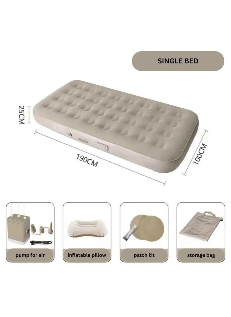 Cyrox Durable Inflatable Bed Lightweight Comfortable SelfInflating Air Mattress for Camping Travel Extra Guest Comfort Easy Setup 1Pcs