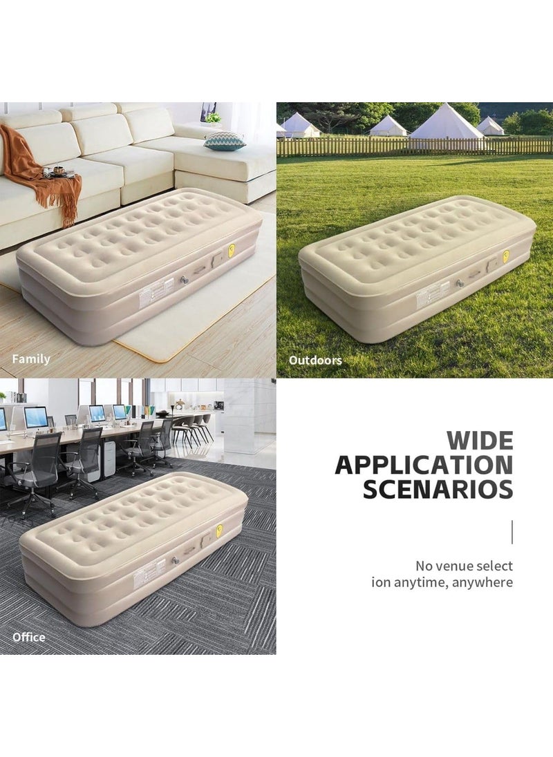 Gopz Durable Twin Size Air Mattress with Builtin Pump 75x39x16 Soft and Waterproof Pack of 1
