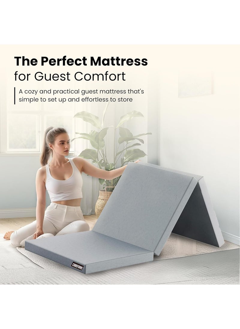 CareFoam Foldable Mattress Single Bed Premium Memory Foam 3Fold Design for Floor Sleeping Guests Travel Camping Portable Compact Easy to Store Soft Supportive 75 x 30 x 25 Inch