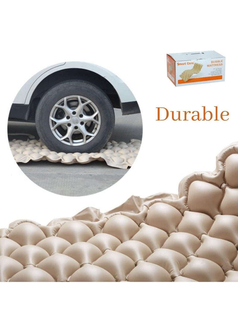 eOnekart Smart Care Air Bed Mattress Anti Decubitus Air Pump Bubble Mattress Beige Portable Adjustable Durable PVC Material Pain Relief Alternating Therapy