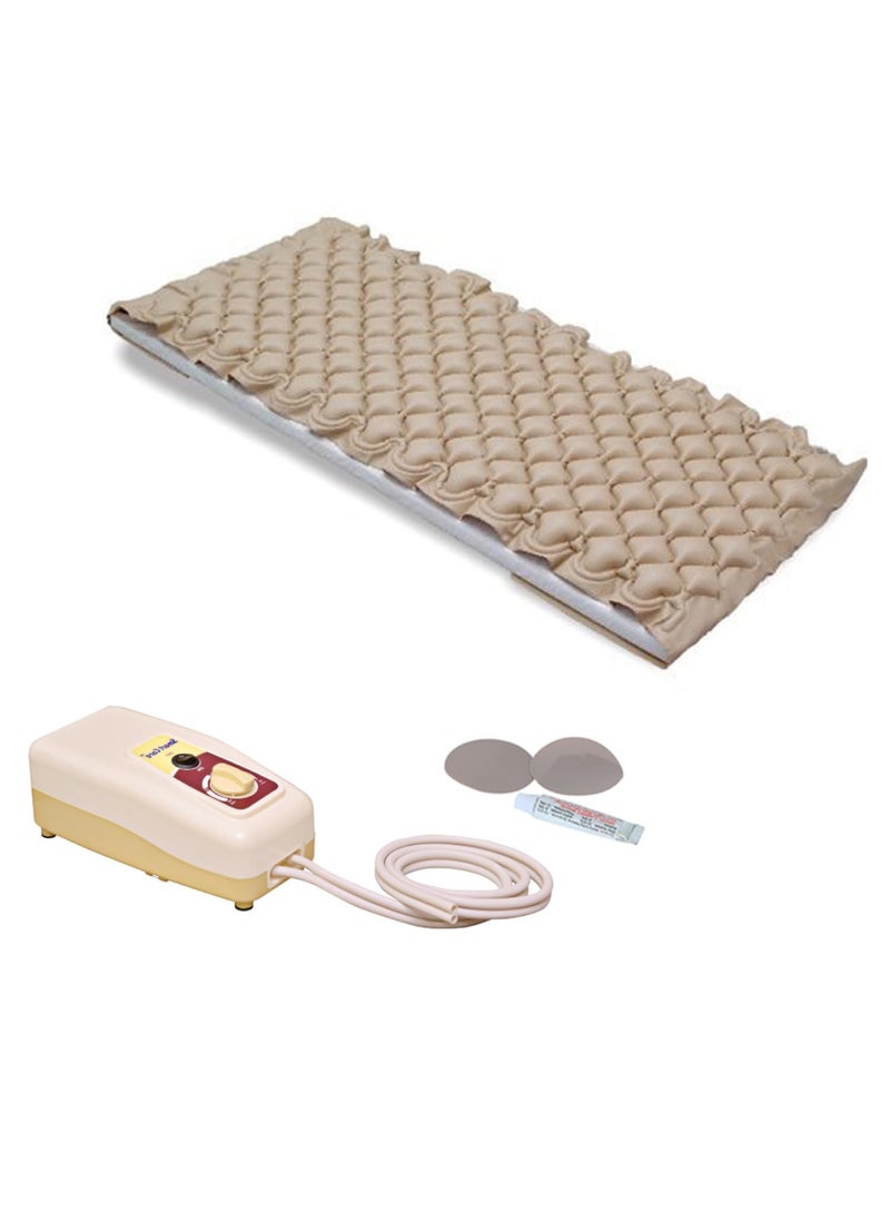 eOnekart Smart Care Air Bed Mattress Anti Decubitus Air Pump Bubble Mattress Beige Portable Adjustable Durable PVC Material Pain Relief Alternating Therapy
