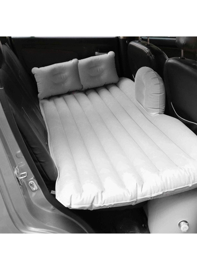 NEOPOLInflatable Travel Car Bed Air Sofa with Two Inflatable Pillow for Car Back Seat Fits Most Car Models for Camping Travel Hiking Trip and Other Outdoor Activities Grey