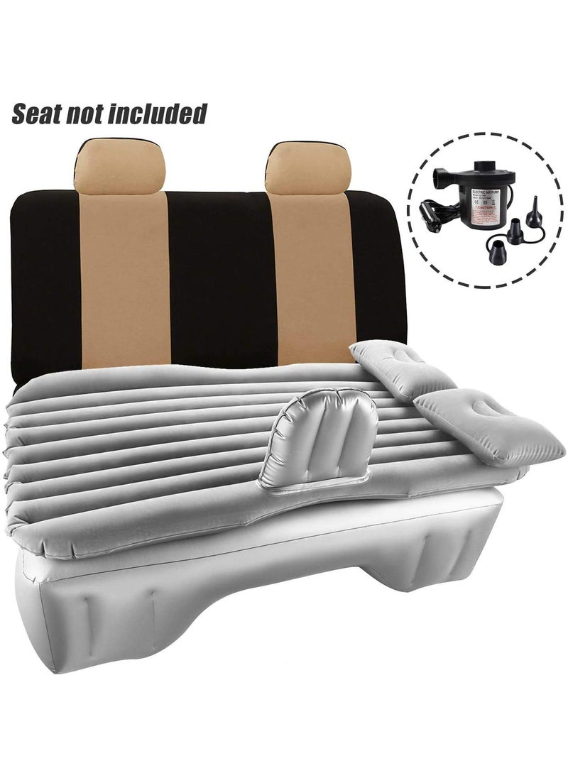 NEOPOLInflatable Travel Car Bed Air Sofa with Two Inflatable Pillow for Car Back Seat Fits Most Car Models for Camping Travel Hiking Trip and Other Outdoor Activities Grey