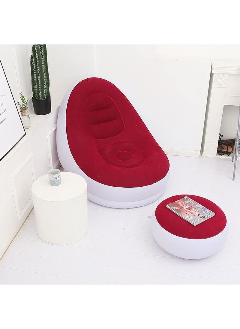 Eco Shopee Inflatable Air Chair with Footstool Furniture A 81002 116x98x83 cm Maroon