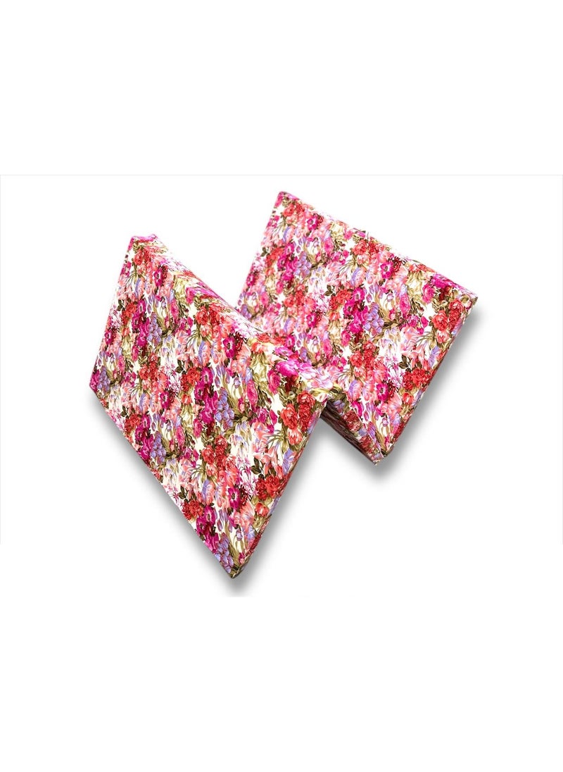 ATOOTFUSION 3 Fold Foldable Floor Mattress Foldable Portable Sleeping Paradise Floral Red EPE Foam Bed Mattress 72X35X2 Inches