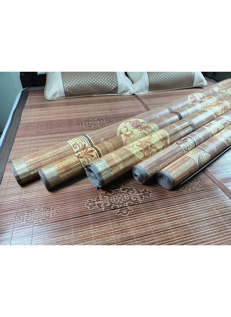 G BAMBOOMultifunctional Portable Foldable DoubleSides Using SkinBreathable Ecofriendly Natural Bamboo Bed Mat for Cool Sleeping Tulip MatDouble B Size 5575inch 1419 meter 4763 feet