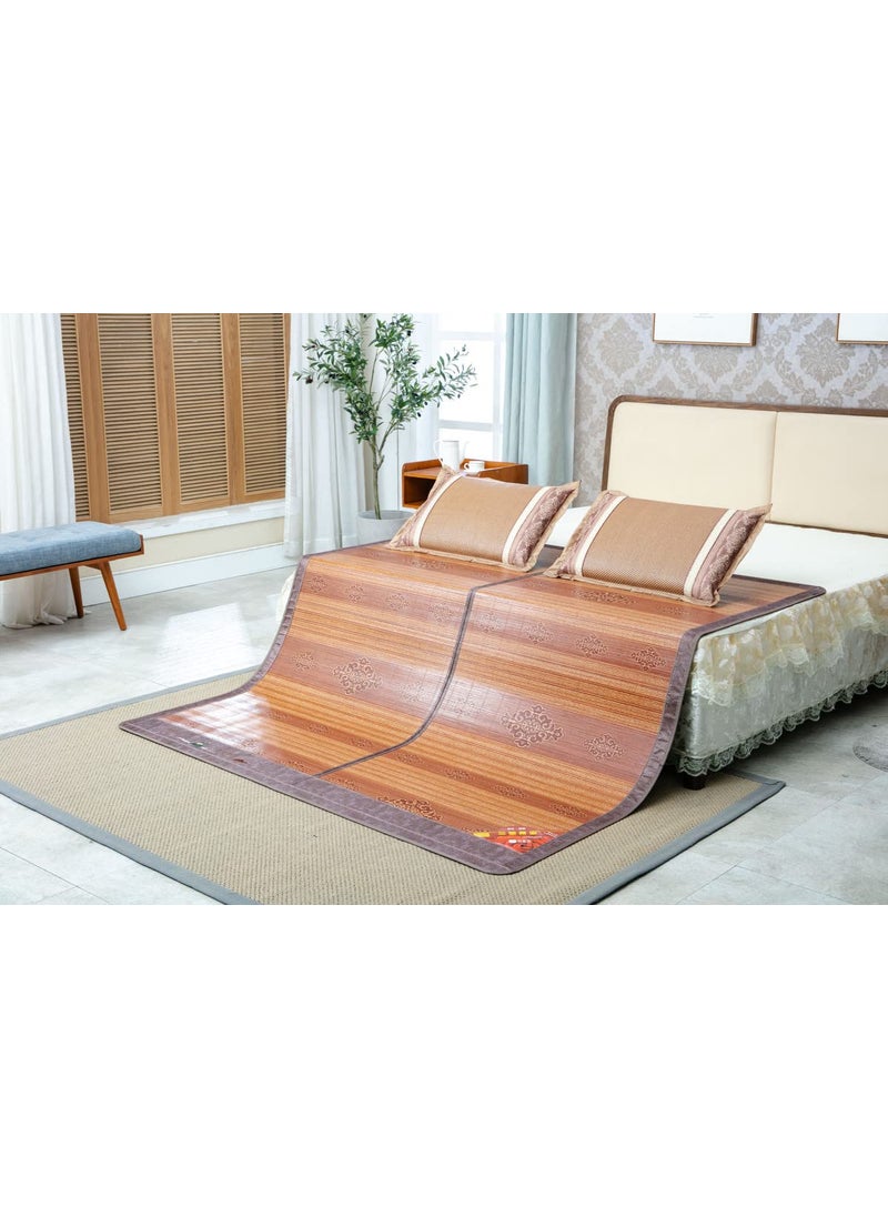 G BAMBOOMultifunctional Portable Foldable DoubleSides Using SkinBreathable Ecofriendly Natural Bamboo Bed Mat for Cool Sleeping Tulip MatDouble B Size 5575inch 1419 meter 4763 feet