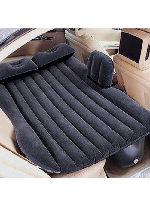 SIYA INFOTECH CARBED Car Inflatable Mattress Air Bed with Pump Black