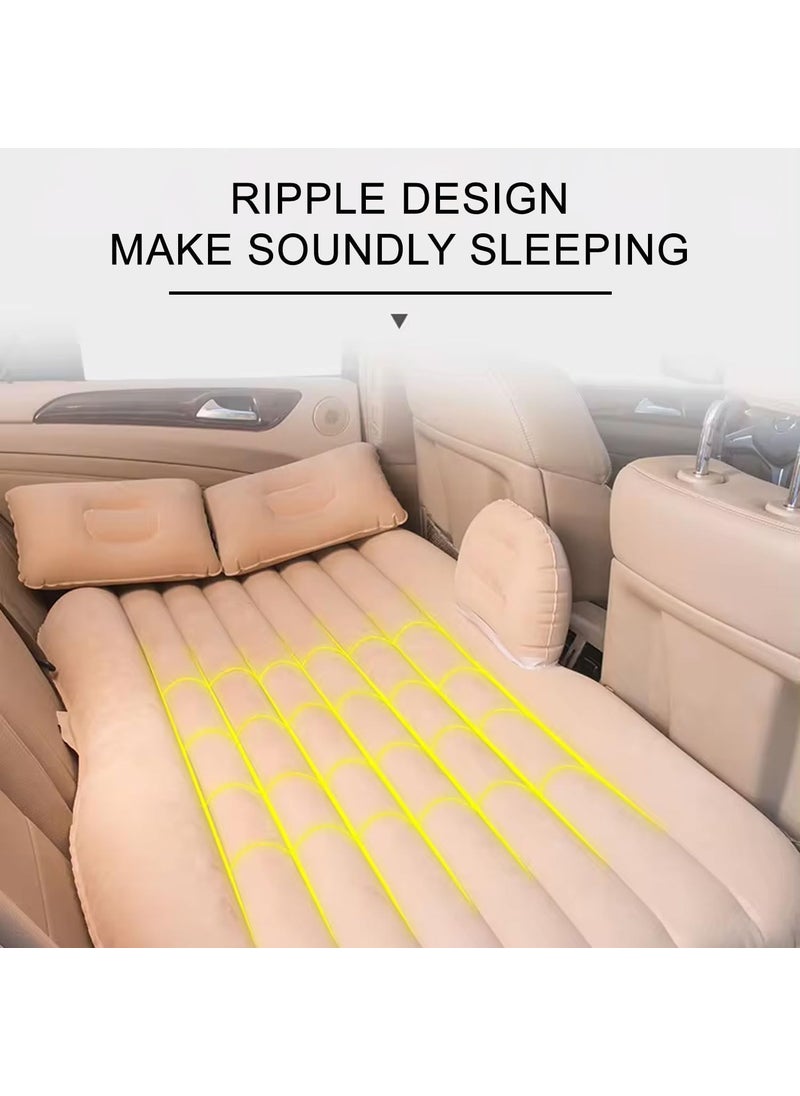 Gopz Universal Car Inflatable Air Mattress with Headrest Foldable Travel Bed with Pump for SUV Camping and Relaxation Lightweight and Durable Design