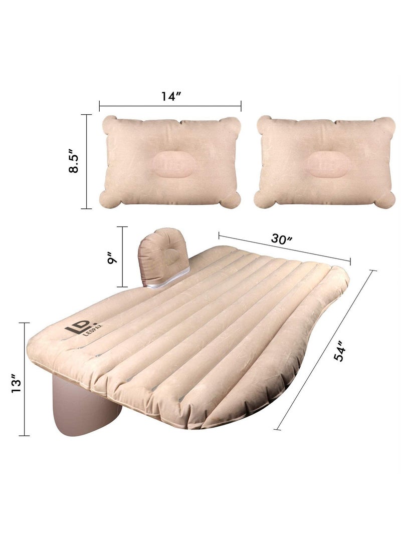 Gopz Universal Car Inflatable Air Mattress with Headrest Foldable Travel Bed with Pump for SUV Camping and Relaxation Lightweight and Durable Design