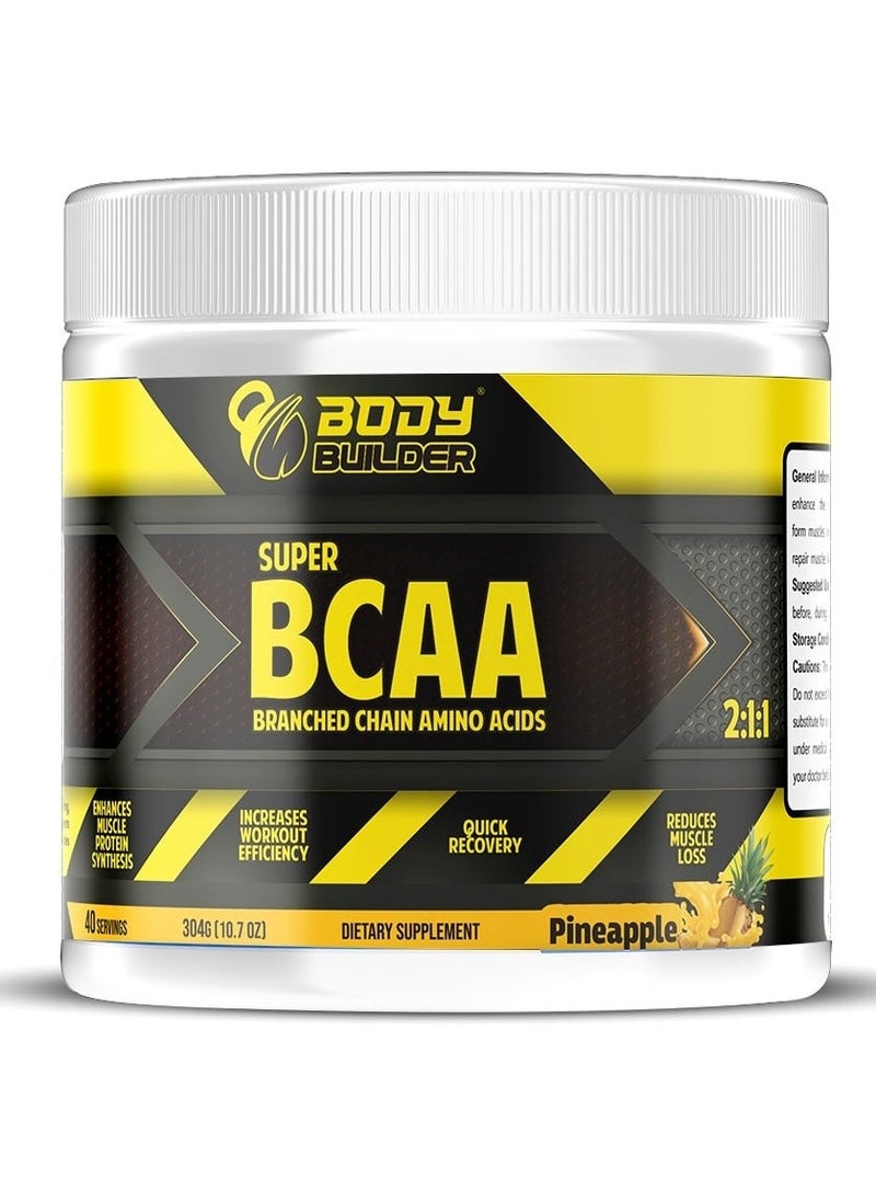 BCAA, Quick Recovery and Enhance muscle protein synthesis, Pineapple Flavor, 40 Servings-304 gm