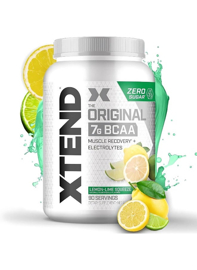 Original Bcaa Powder Lemon Lime Squeeze - Zero Calorie, Zero Carb, Zero Sugar - Post Workout Muscle Recovery Drink With Amino Acids - 7G Bcaas For Men & Women - 90 Servings (Packaging May Vary)