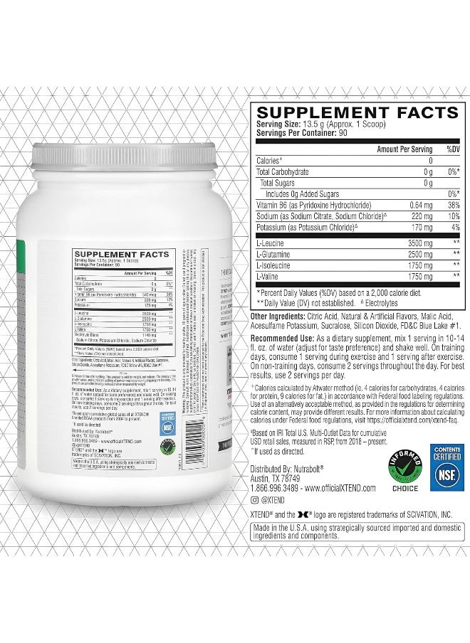 Original Bcaa Powder Lemon Lime Squeeze - Zero Calorie, Zero Carb, Zero Sugar - Post Workout Muscle Recovery Drink With Amino Acids - 7G Bcaas For Men & Women - 90 Servings (Packaging May Vary)
