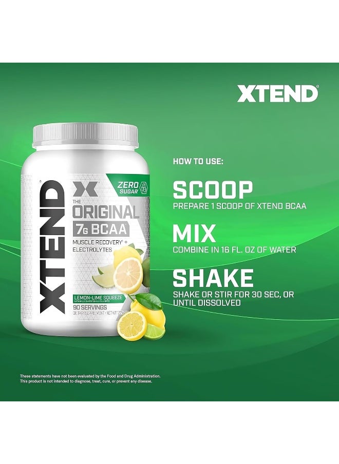 Original Bcaa Powder Lemon Lime Squeeze - Zero Calorie, Zero Carb, Zero Sugar - Post Workout Muscle Recovery Drink With Amino Acids - 7G Bcaas For Men & Women - 90 Servings (Packaging May Vary)