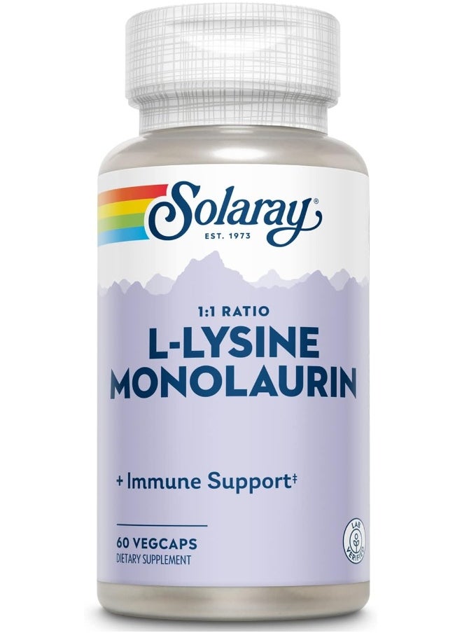 L-Lysine Monolaurin 1:1 Ratio Nutritional Supplement - 60 Vegetarian Capsules