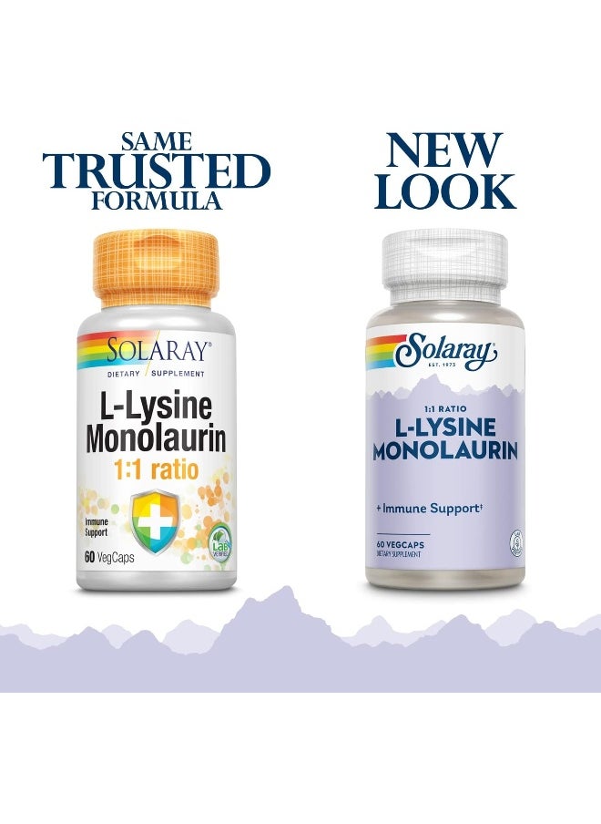 L-Lysine Monolaurin 1:1 Ratio Nutritional Supplement - 60 Vegetarian Capsules