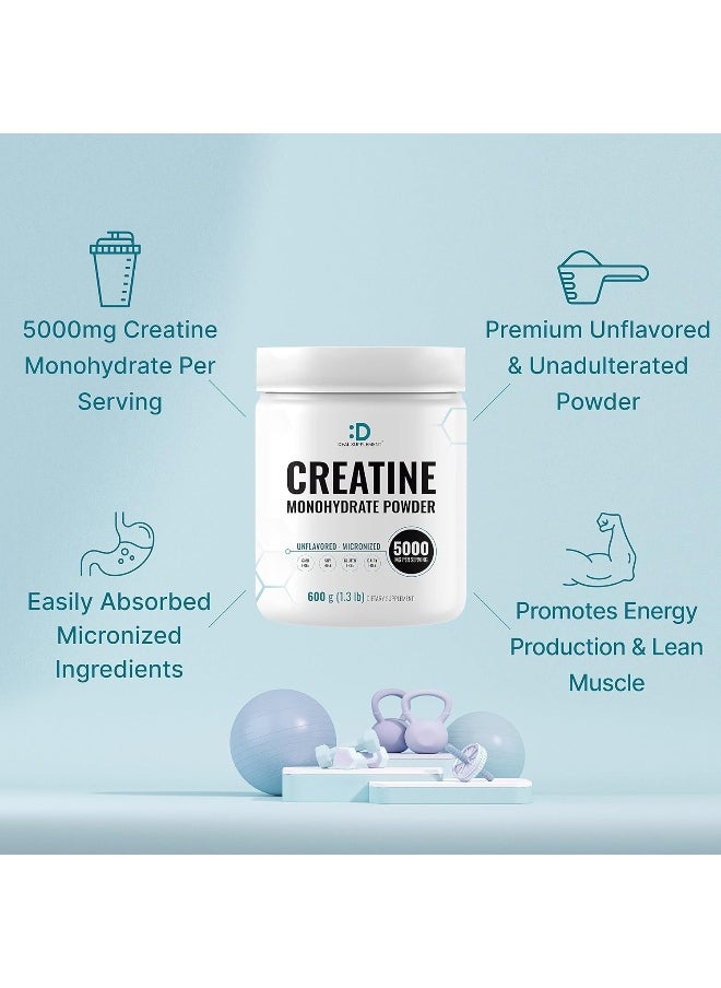 Instant Creatine Monohydrate Powder 120 Servings - 5000Mg(5G) Per Serving | Unflavored Micronized Creatine | Improve Performance & Preworkout Recovery | Vegan, Keto | Non-Gmo, No Filler