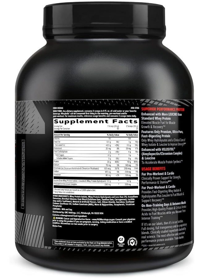 Amp Wheybolic Whey Protein Powder Isolate With Bcaa | Targeted Muscle Building And Workout Support Formula | Gluten Free | Classic Vanilla | 25 Servings