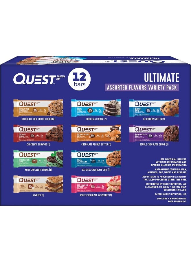 Nutrition Ultimate Variety Pack Protein Bars, High Protein, Low Carb, Gluten Free, Keto Friendly, 12 Count