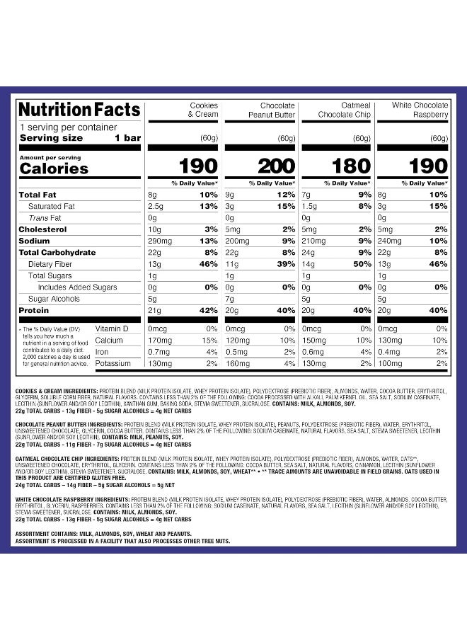 Nutrition Ultimate Variety Pack Protein Bars, High Protein, Low Carb, Gluten Free, Keto Friendly, 12 Count