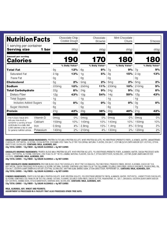 Nutrition Ultimate Variety Pack Protein Bars, High Protein, Low Carb, Gluten Free, Keto Friendly, 12 Count