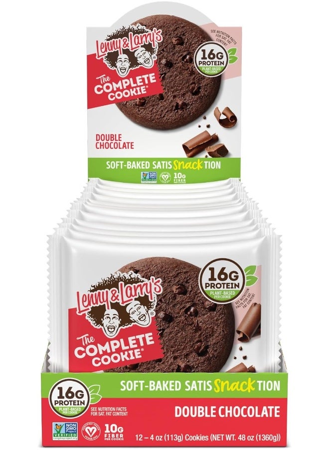 The Complete Cookie, Double Chocolate, Soft Baked, 16G Plant Protein, Vegan, Non-Gmo, 4 Ounce Cookie (Pack Of 12)