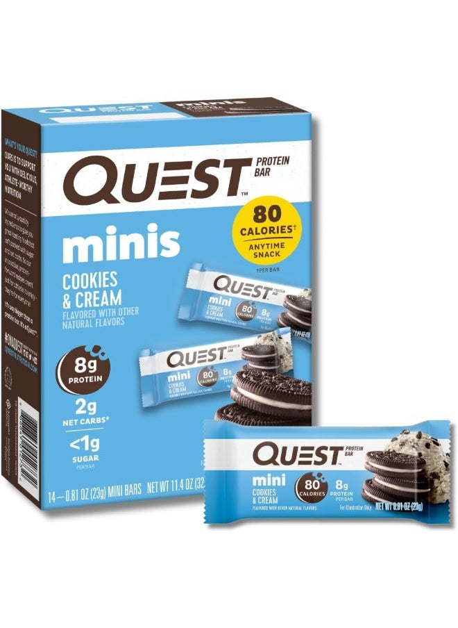 Nutrition Mini Cookies & Cream Protein Bars, High Protein, Low Carb, Keto Friendly, 14 Count