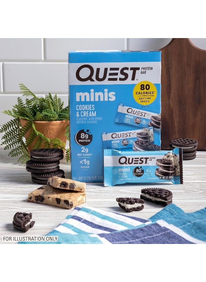 Nutrition Mini Cookies & Cream Protein Bars, High Protein, Low Carb, Keto Friendly, 14 Count