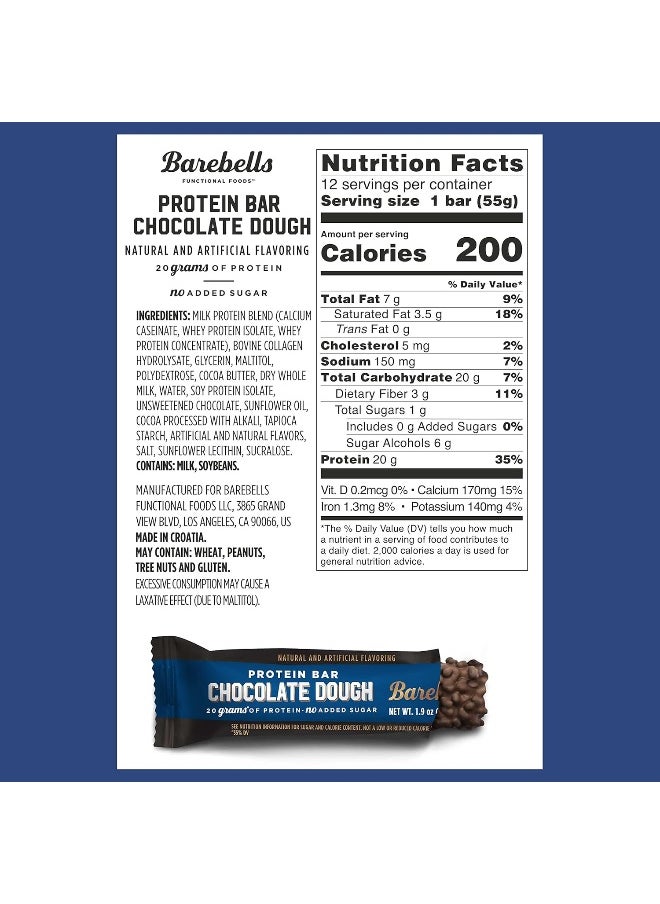Protein Bars Brownie Dough - 12 Count, Pack Of 2