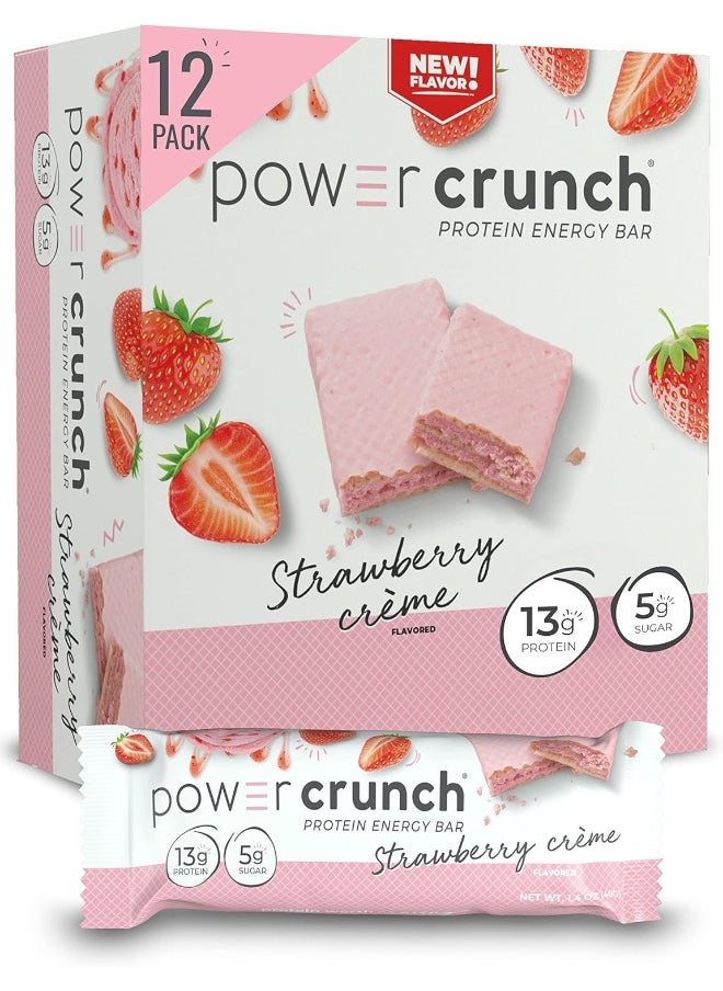Whey Protein Bars, High Protein Snacks With Delicious Taste, Strawberry Cream, 1.4 Ounce (12 Count)