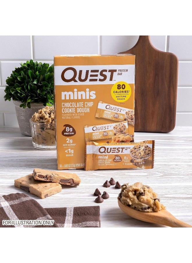 Nutrition Mini Chocolate Chip Cookie Dough Protein Bars, High Protein, Low Carb, Keto Friendly, 14 Count