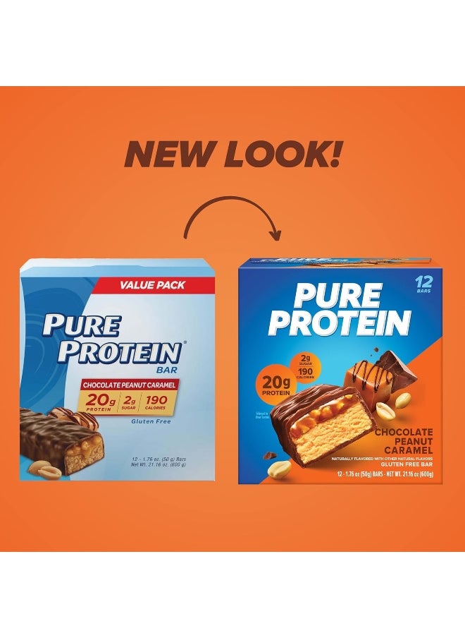 Protein Bar, Chocolate Peanut Caramel, 12 Bars, 1.76Oz/50G