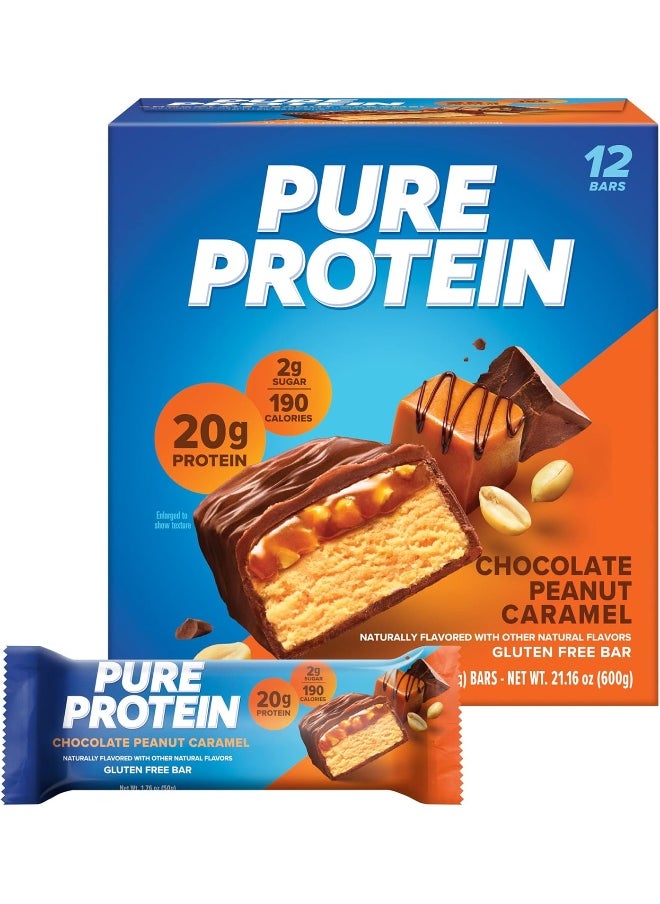 Protein Bar, Chocolate Peanut Caramel, 12 Bars, 1.76Oz/50G