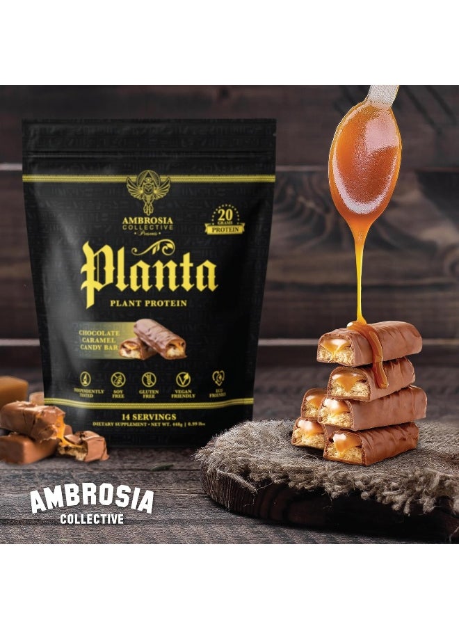 Planta - Premium Organic Plant-Based Protein | Vegan & Keto Friendly | Gourmet Flavors With No Bloating Or Stomach Upset | Gluten & Soy Free | No Added Sugar | 14 Servings | (Candy Bar)